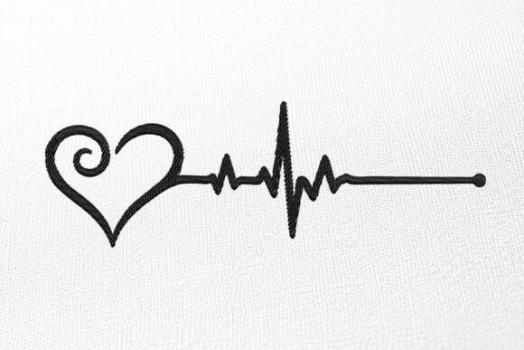 Heart Bit Embroidery Design.