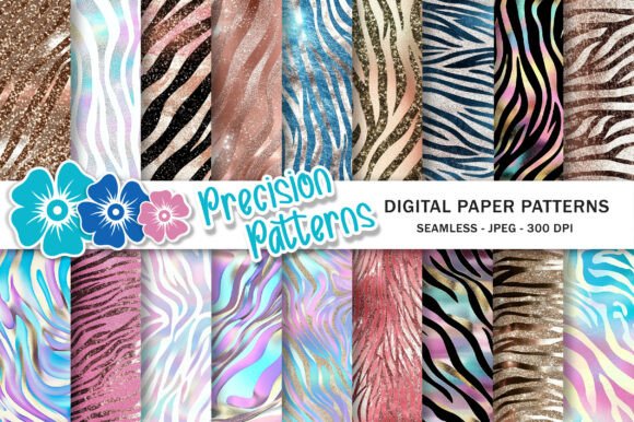 Preview of Iridescent Zebra Print Digital Paper
