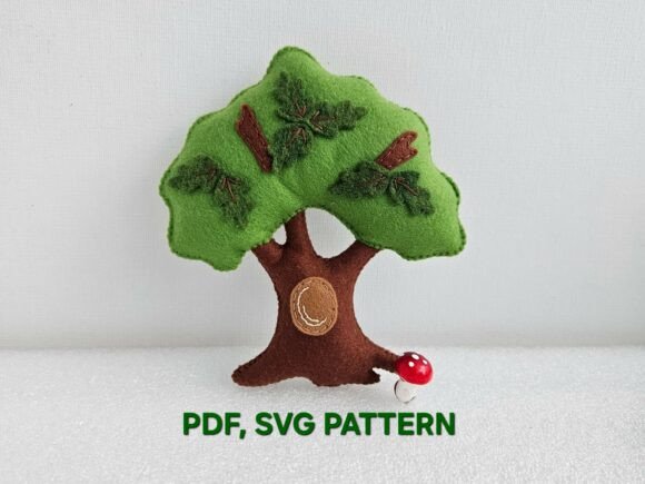 Oak Felt PDF SVG Pattern, Woodland Toy