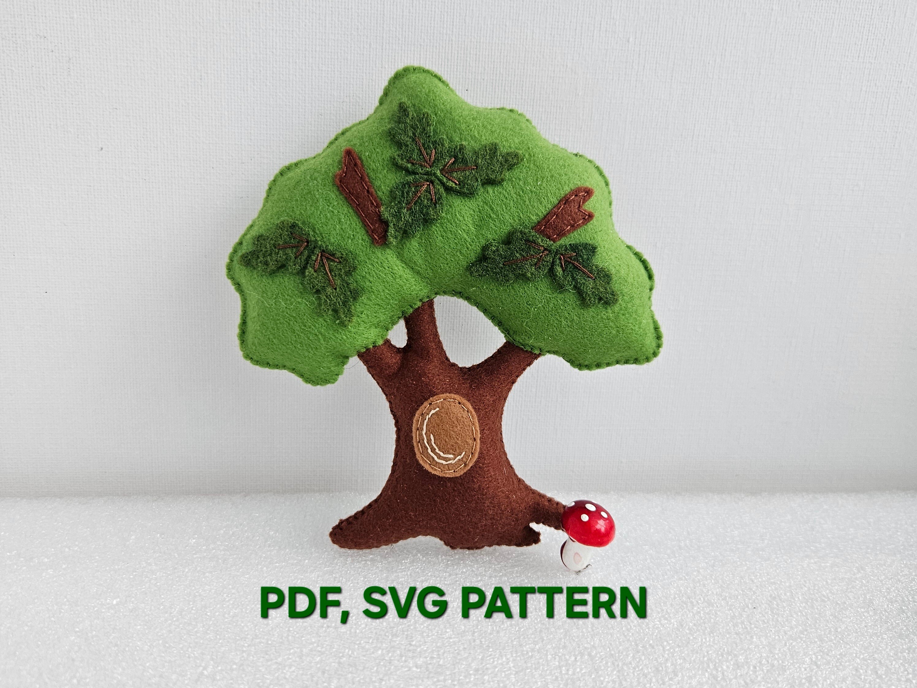 Oak Felt PDF SVG Pattern, Woodland Toy