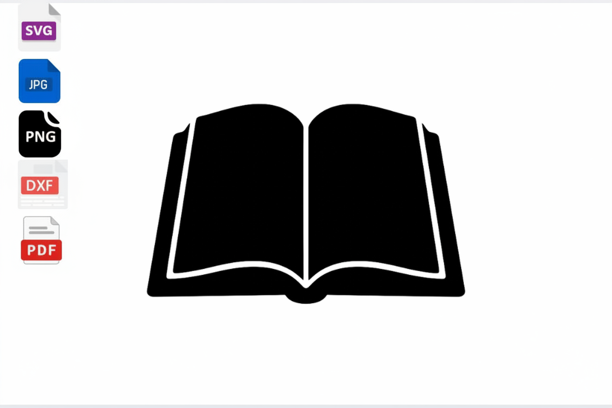 Open Book Icon SVG Clipart