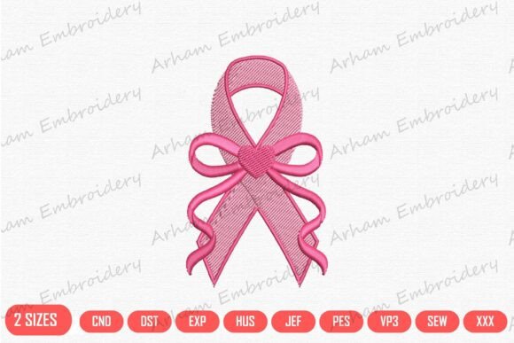 Pink Bow Breast Cancer Awareness Ribbon