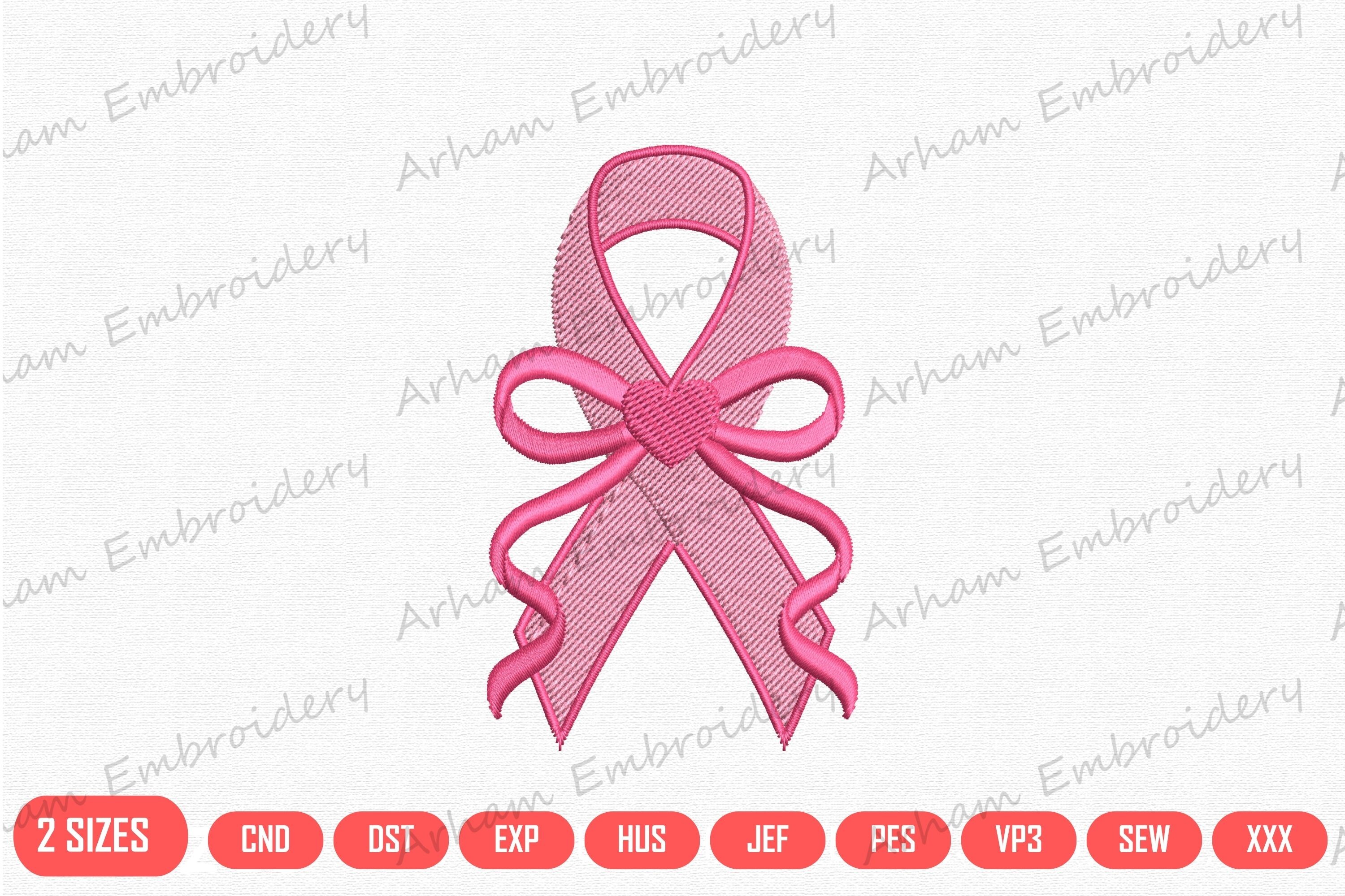 Pink Bow Breast Cancer Awareness Ribbon