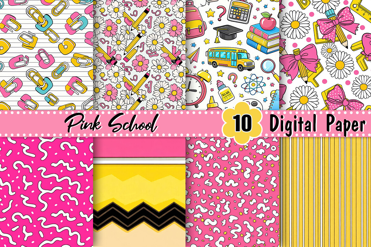 Pink School Digital Paper