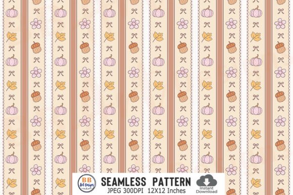 Preppy Fall Autumn Sripes Pattern Paper