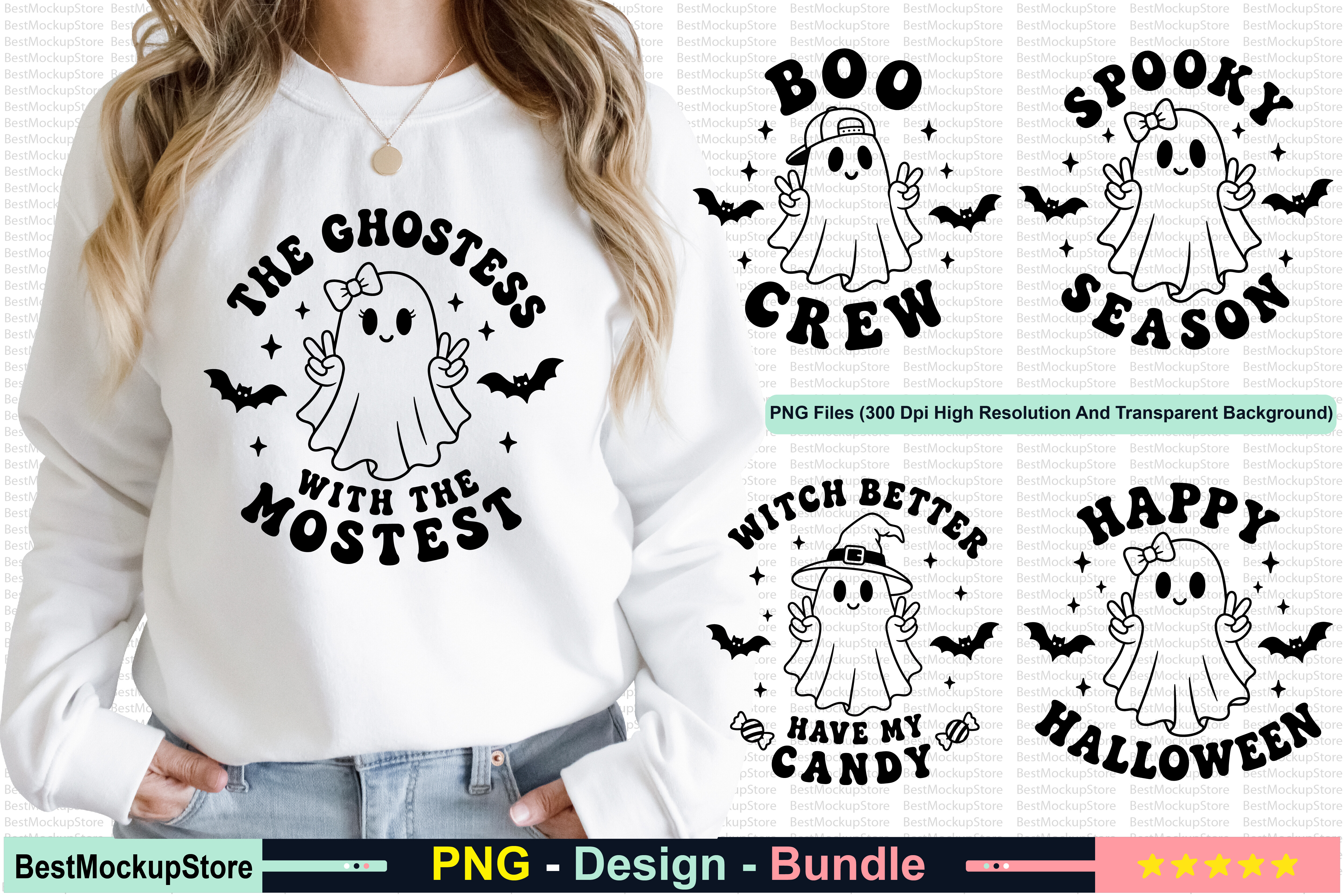 Retro Halloween PNG Bundle 01 Graphic by BestMockupStore · Creative Fabrica
