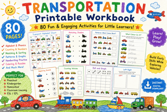 Transportation Printable Workbook