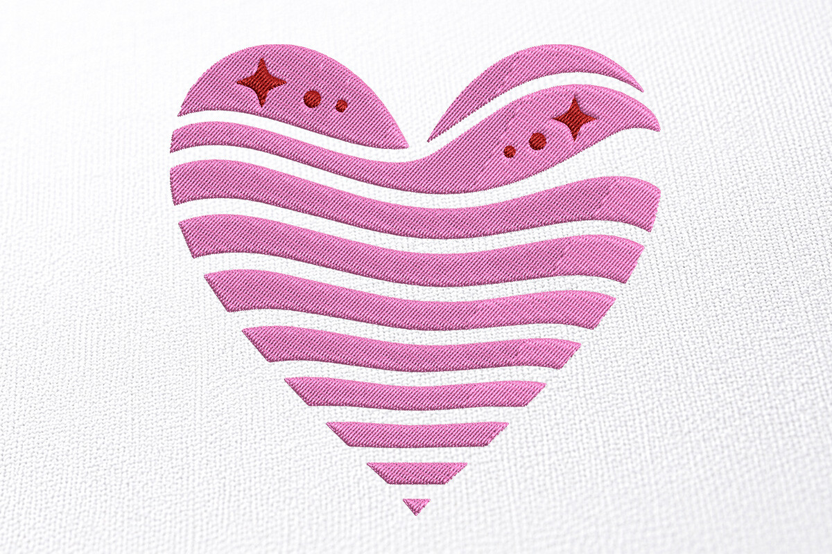 Valentine Heart Bit Embroidery Design.