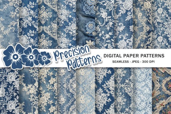 Wedding Lace Denim Jeans Junk Journal