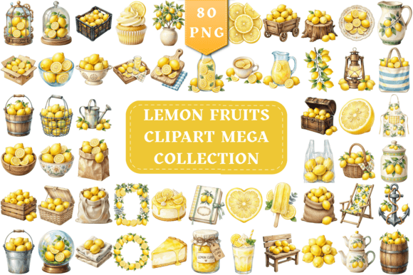 Lemon Fruits Clipart Mega Collection