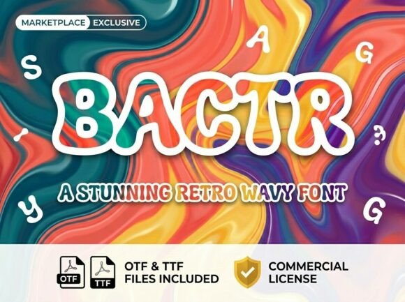 Preview specimen of Bactr decorative font