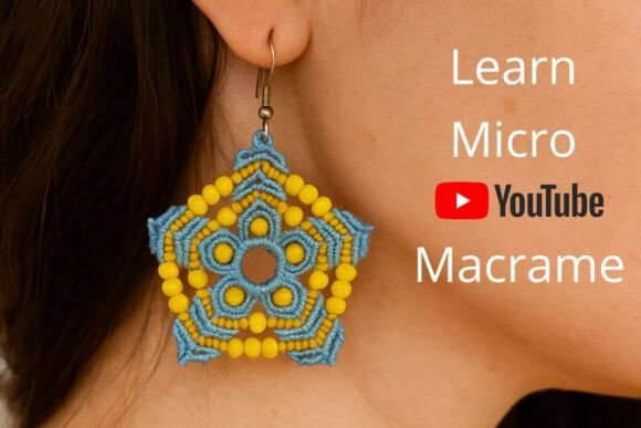 Beaded Micro Macrame Earrings