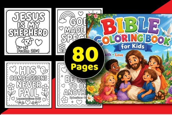 Preview of Bible Coloring Pages for Kids Fun Set coloring pages for kids