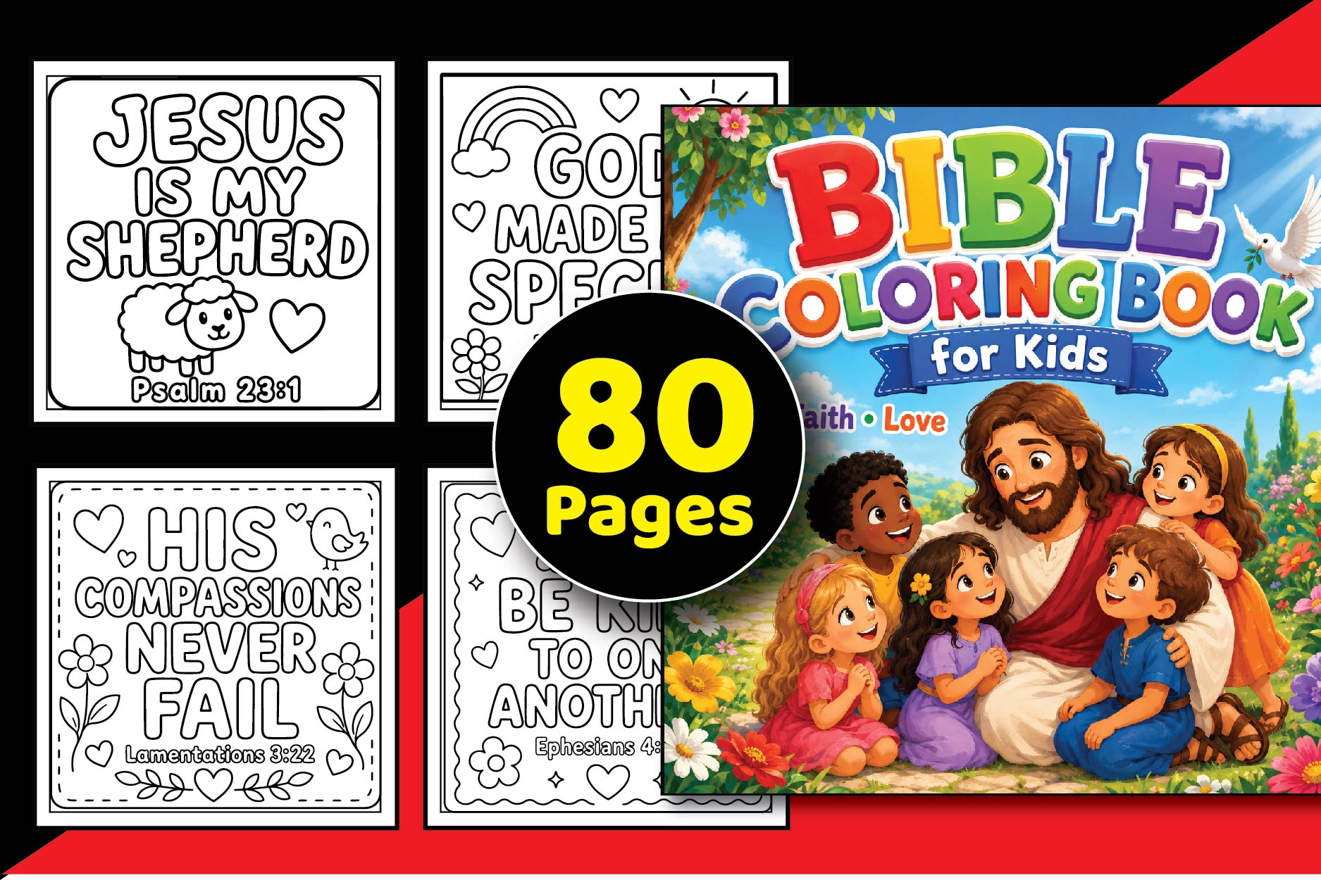 Bible Coloring Pages for Kids Fun Set