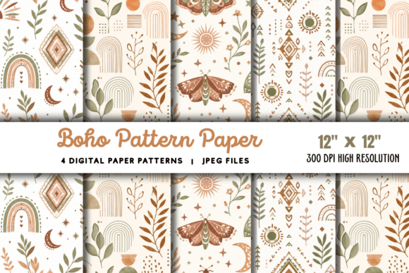 Boho Pattern Digital Paper 5