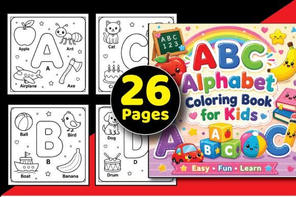 Preview of Bold Easy Alphabet Coloring Pages coloring pages for kids