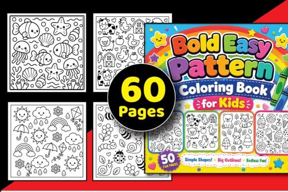 Preview of Bold Easy Pattern Coloring Book for Kids coloring pages for kids