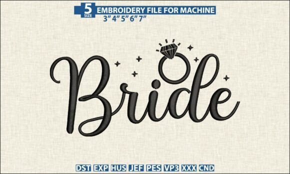 Bride Pattern DST PES Embroidery File