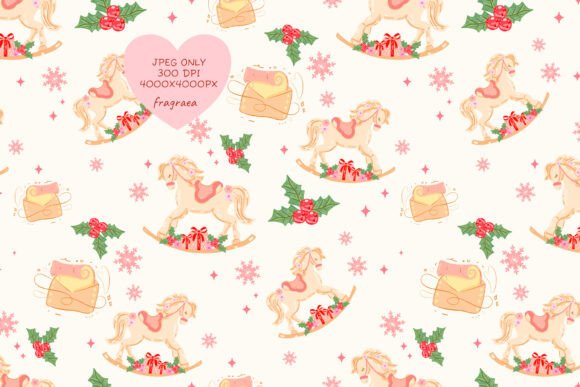 Cute Christmas Carousel Seamless Pattern