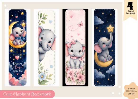 Cute Elephant Bookmark