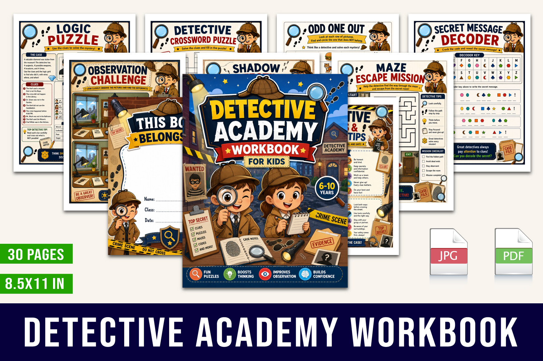Detective Academy Workbook Graphic by designmela01 · Creative Fabrica