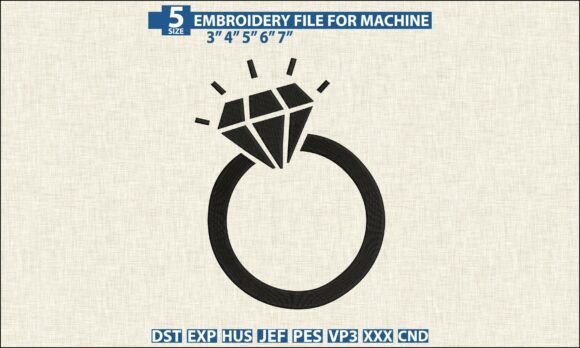 Diamond Ring Pattern DST PES Embroidery