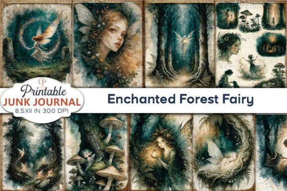 Preview of Enchanted Forest Fairy Junk Journal Page