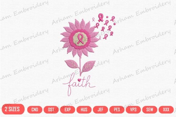 Faith Pink Sunflower Cancer Awareness