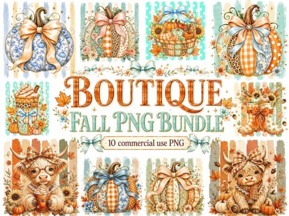 Fall Png Bundle Pumpkin Highland Cow Png