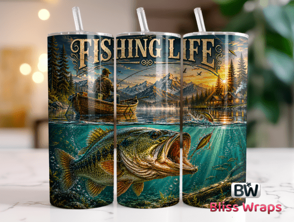 Fishing Life Tumbler Wrap