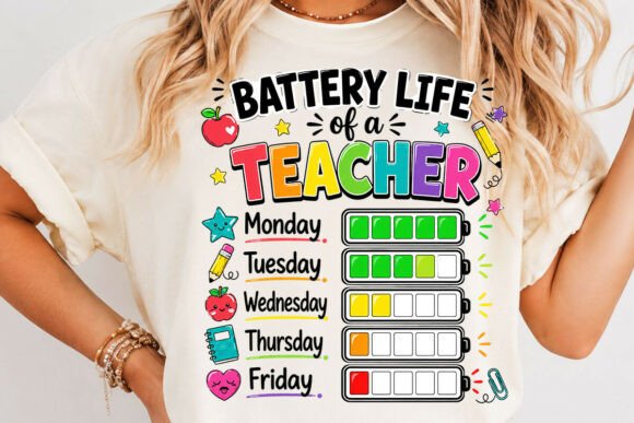 Funny Teacher Battery PNG Sublimation