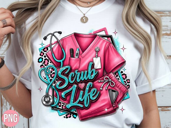 Glitter Scrub Life Medical PNG T-Shirt