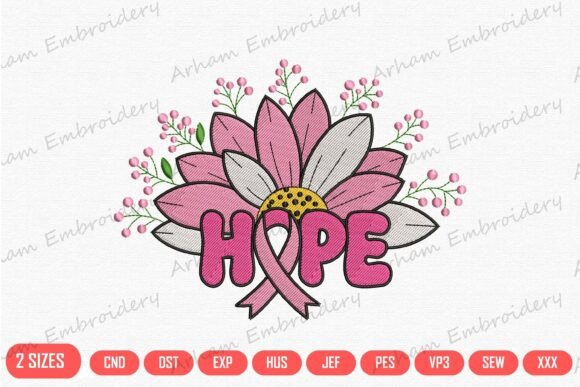Hope Sunflower Breast Cancer Ribbon