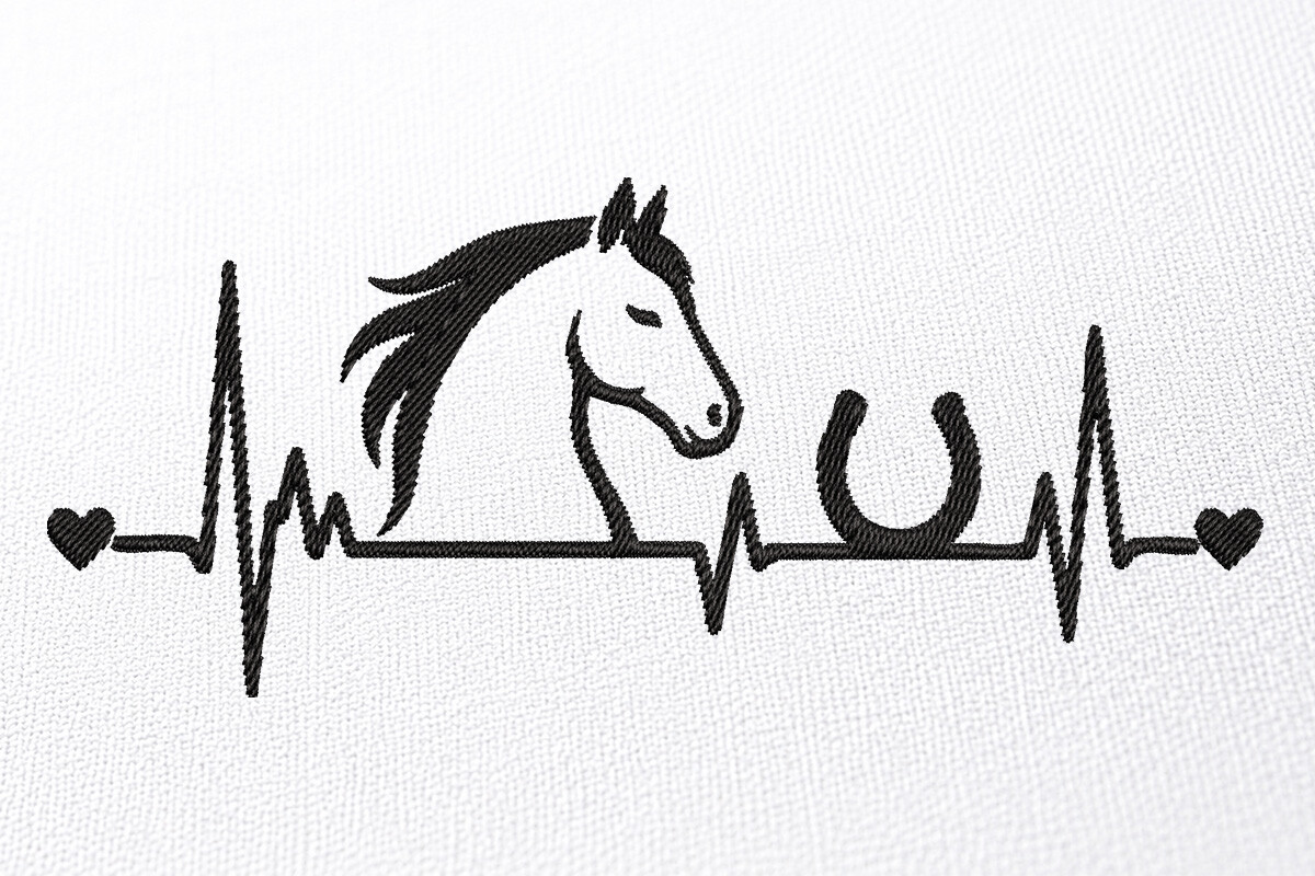 Horse Heartbeat Embroidery Design