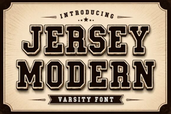Preview specimen of Jersey Modern display font