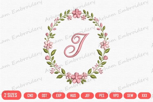 Letter I Floral Monogram Frame
