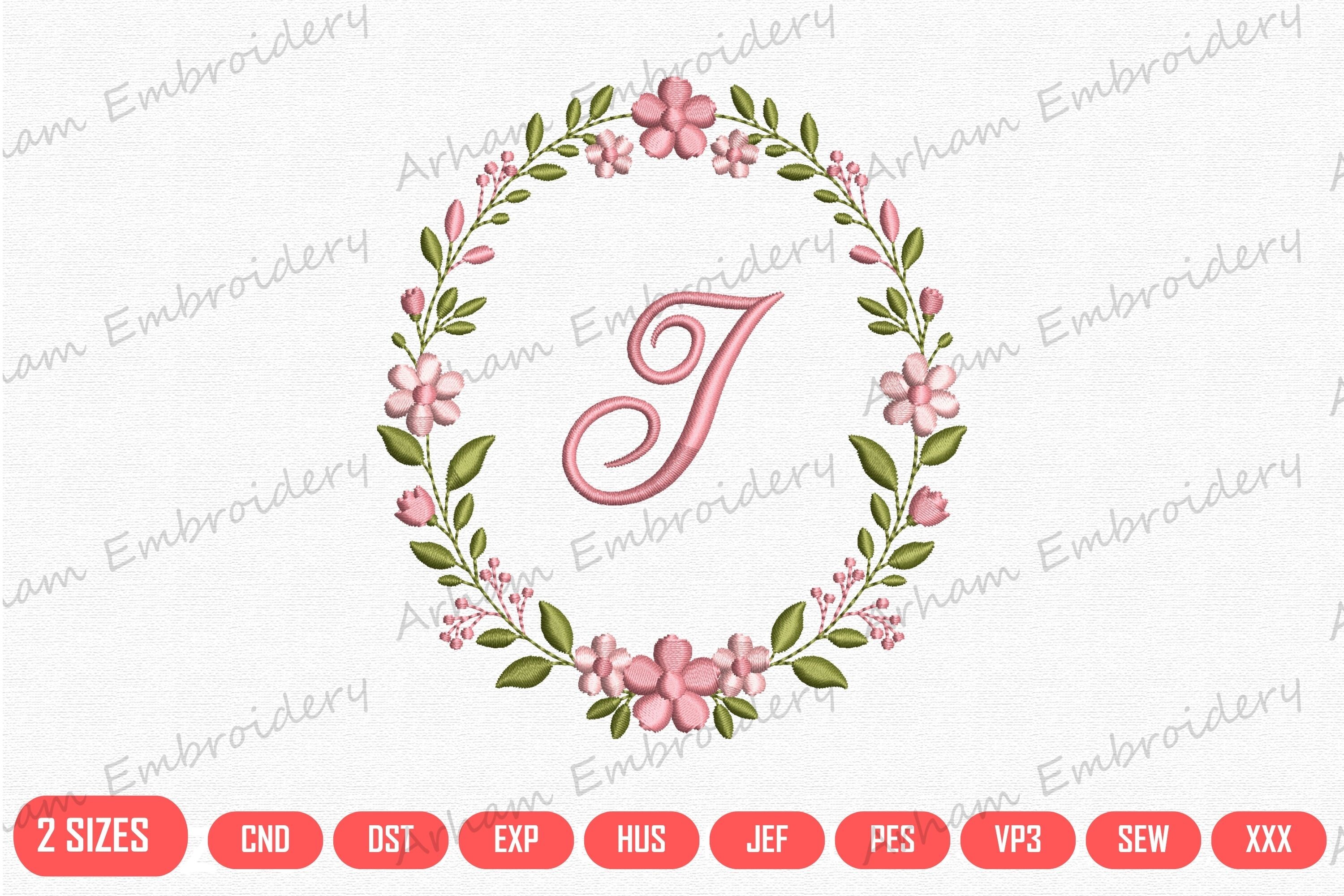 Letter I Floral Monogram Frame