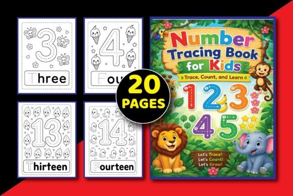Number Tracing Book for Kids Ages 3-6