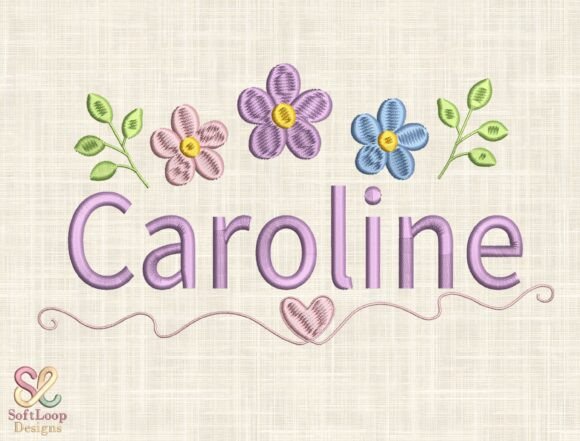 Personalized Floral Name Embroidery File