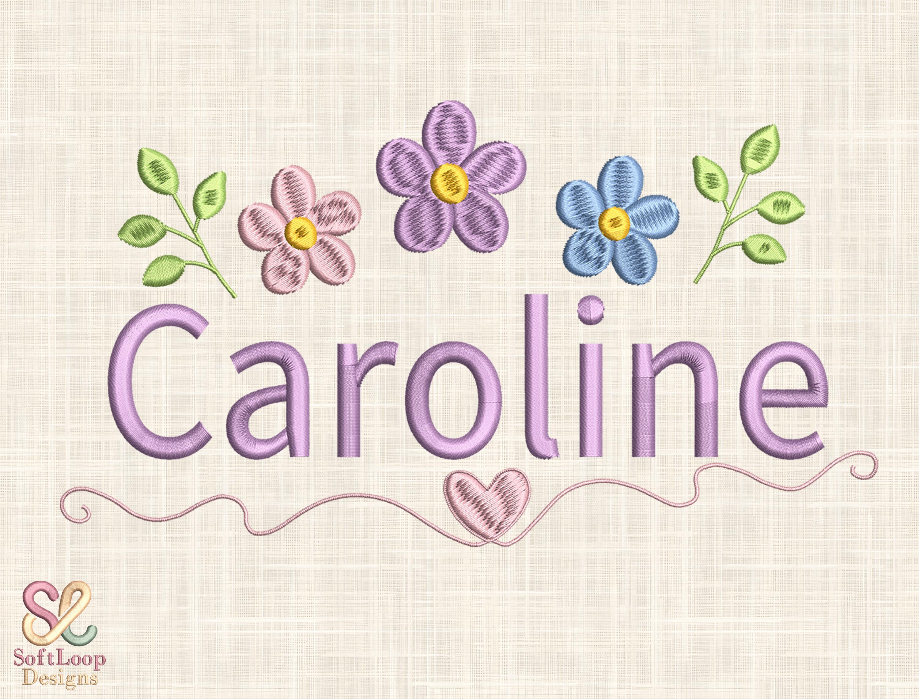 Personalized Floral Name Embroidery File