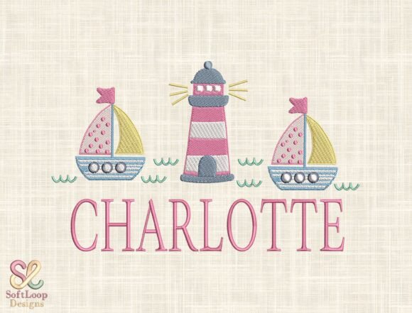 Personalized Lighthouse Embroidery File