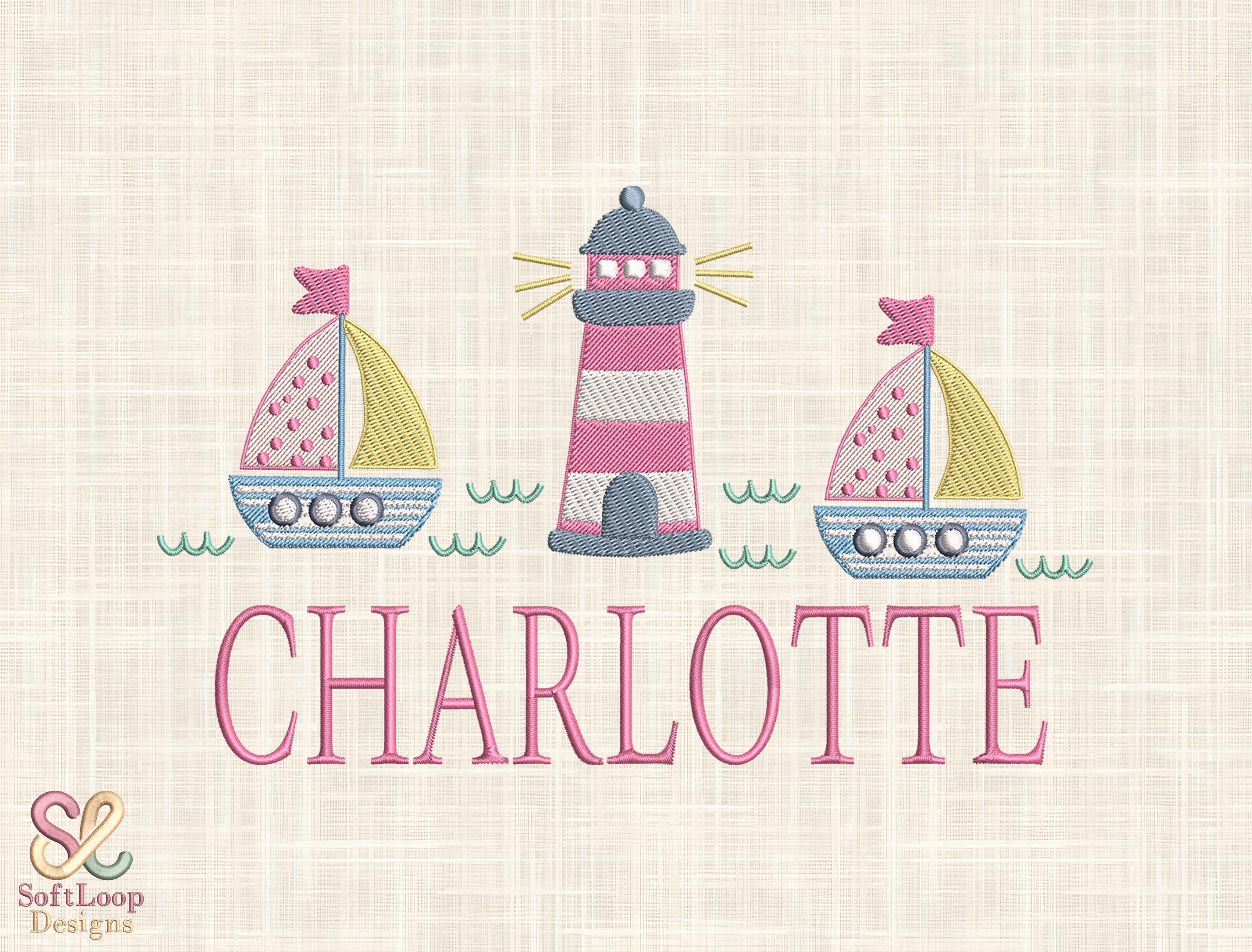 Personalized Lighthouse Embroidery File