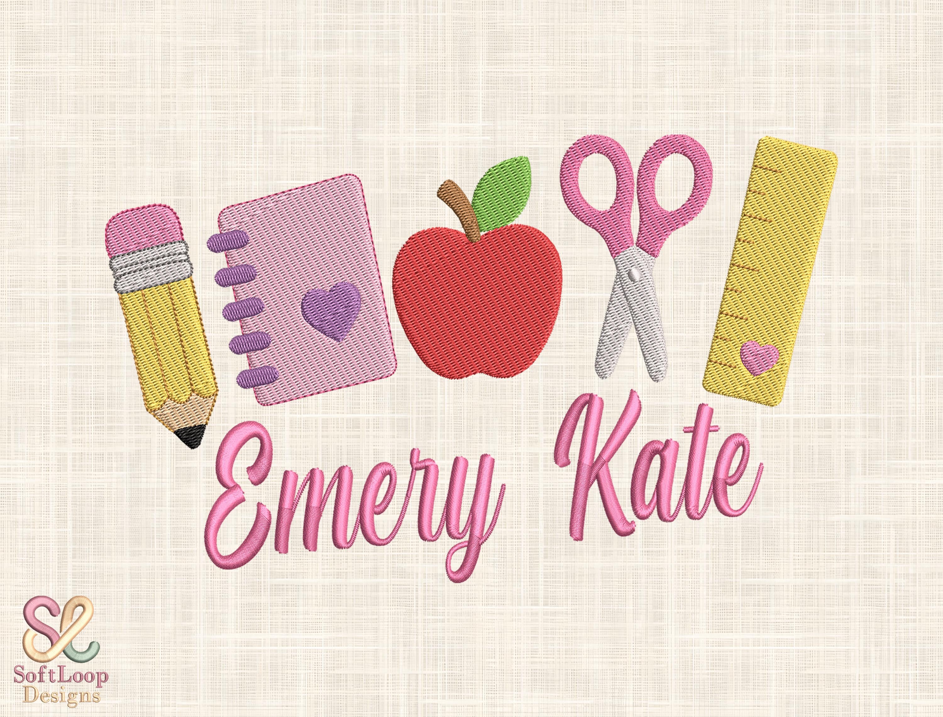 Personalized School Supplies Embroidery