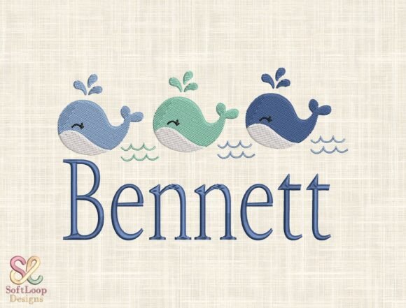 Personalized Whale Embroidery Design