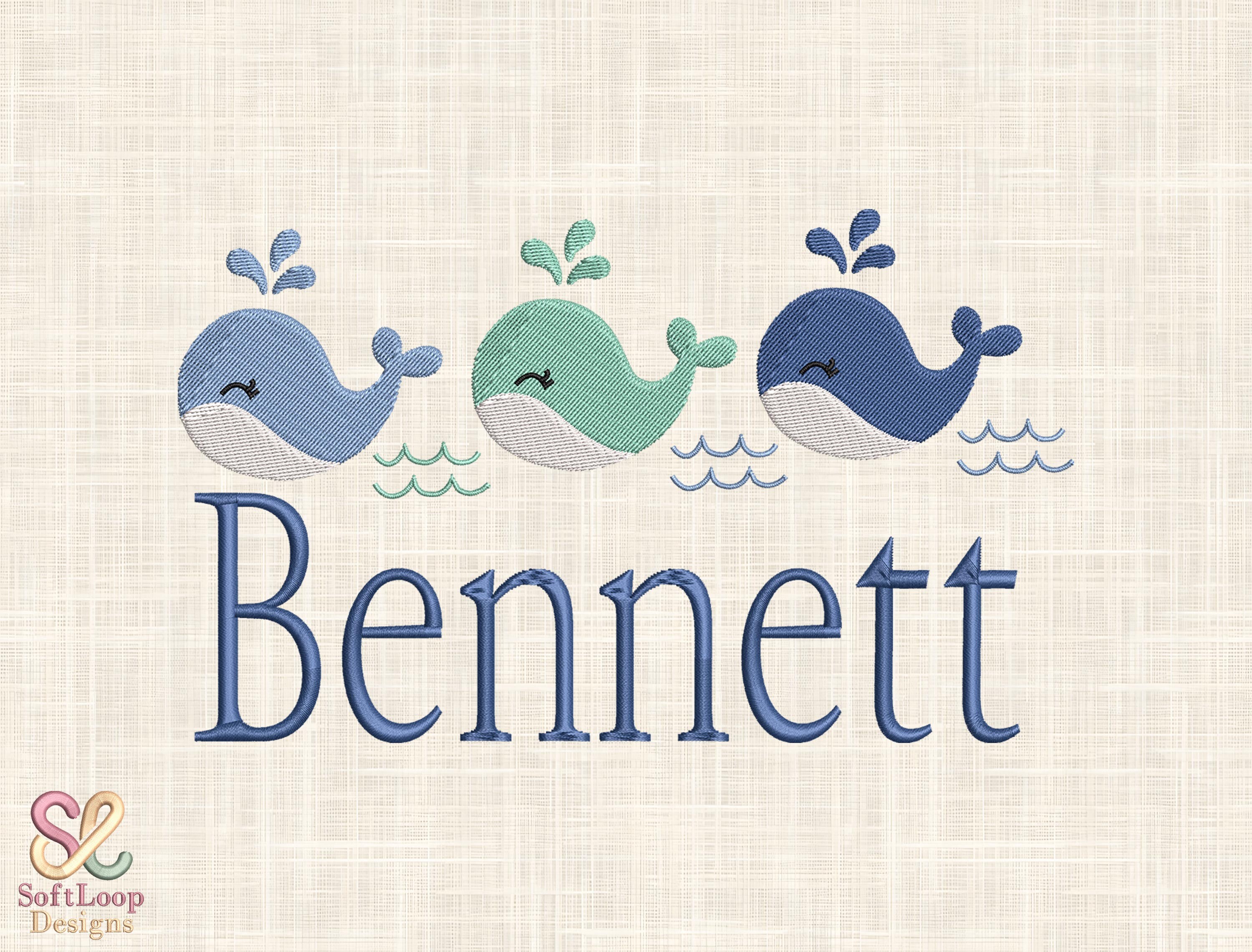Personalized Whale Embroidery Design