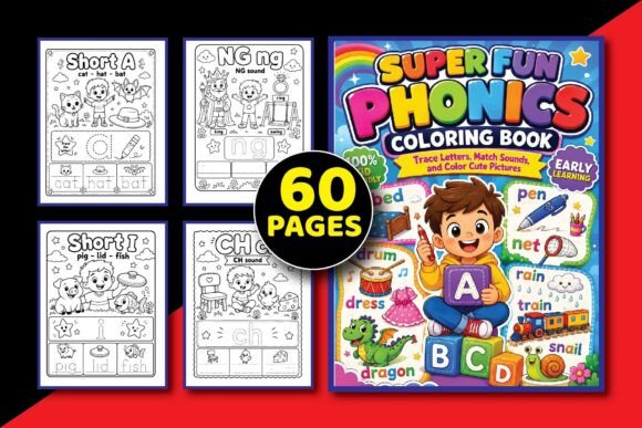 Preview of Phonics Coloring Book for Kids coloring pages for kids