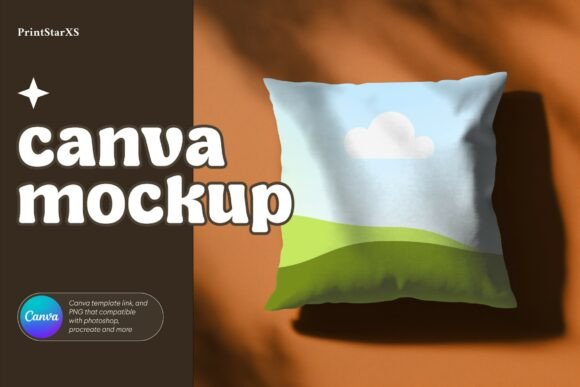 Pillow Canva Mockup PNG Cushion Mockups