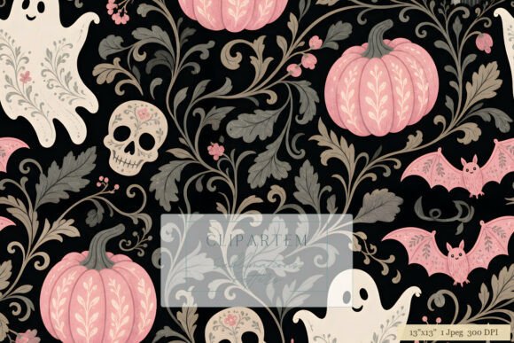 Pink Pumpkin Dark Halloween Host Pattern