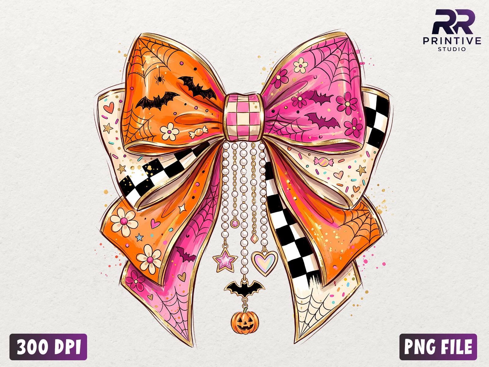 Preppy Coquette Bow Halloween — Halloween PNG design preview