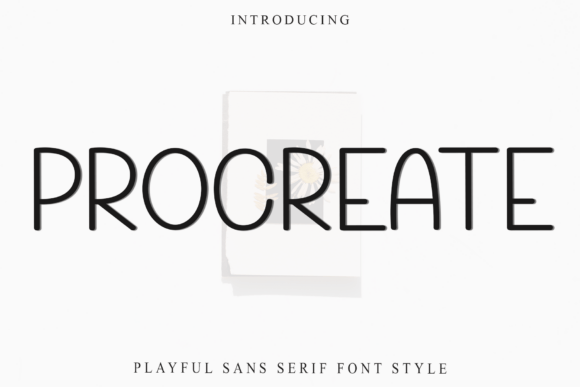 Preview specimen of Procreate sans serif font